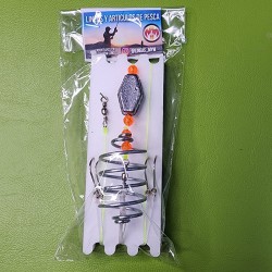 Lineas Pesca Carpa Coreana Feeder Resorte Duro 4 Anzuelos Y Tabla