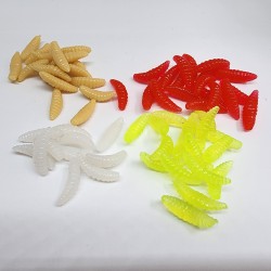 30 Señuelos Blando Silicona Gusano Colores Pesca Gusanos