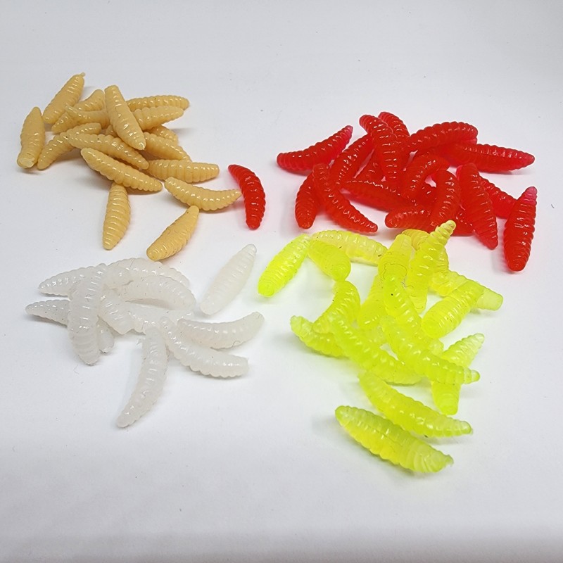 30 Señuelos Blando Silicona Gusano Colores Pesca Gusanos