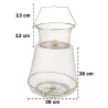 Vivero para pescados, Jaula Plegable Flotador Red Metalica  38 cm