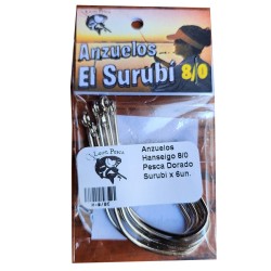 Anzuelo pata larga tamaño 8/0 niquelado – ideal para dorado y surubí