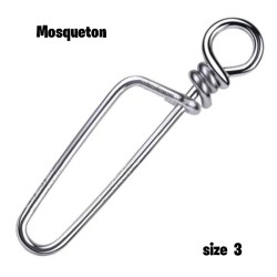 Mosqueton Pesca Nº3 X 10 Unidades Acero Inoxid Mide 28 Mm