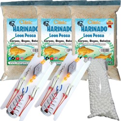 3 Harinados "LP - Clasico" + 2 líneas coreanas M&M resorte chico + 1 Bolcita de telgopor