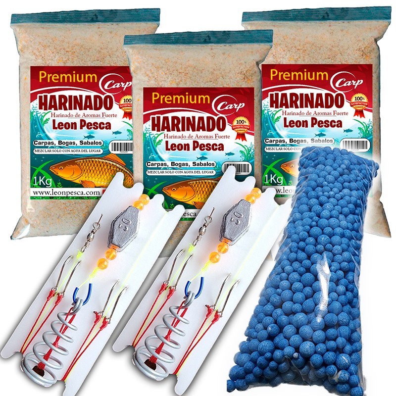 3 Harinados "LP - PREMIUM" + 2 líneas coreanas M&M resorte chico + 1 Bolcita de telgopor