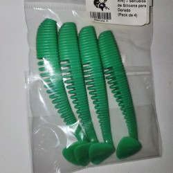 Awaruna 4” (102 mm) – Señuelos de Silicona para Dorado (Pack de 4)